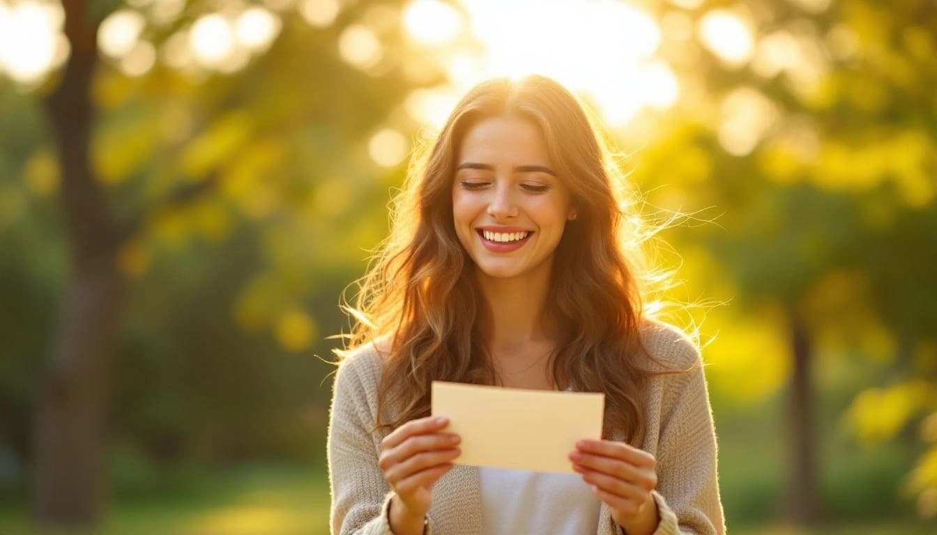 Couple discovering the final clue in a romantic proposal scavenger hunt