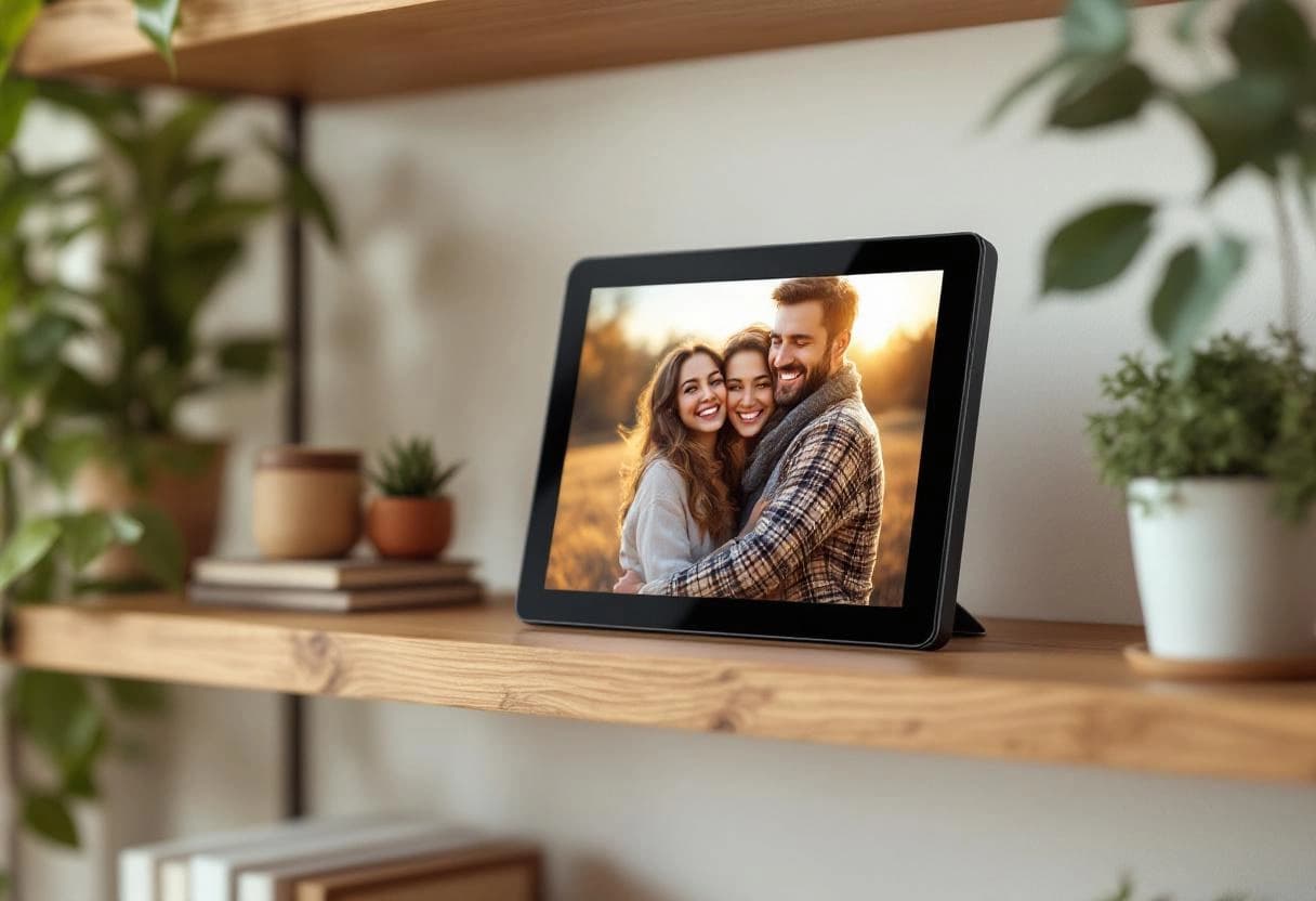 Digital photo frame displaying couple memories